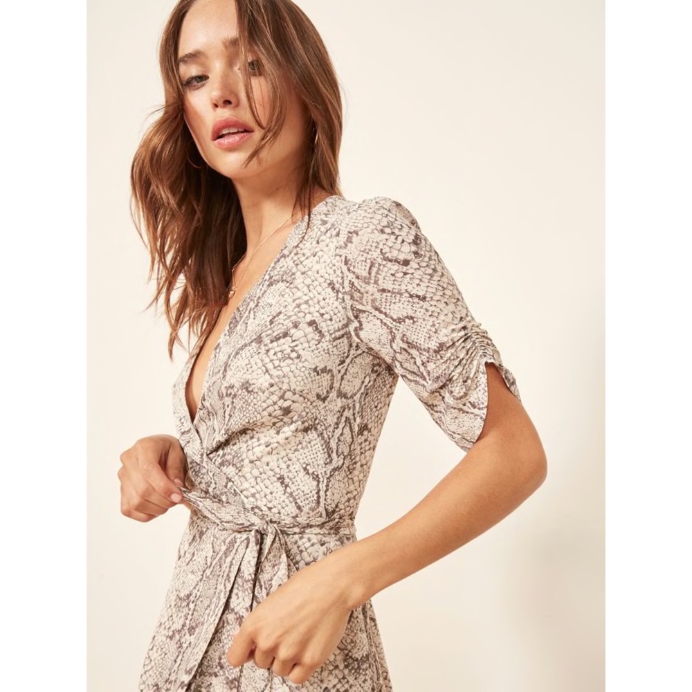 Reformation Python Print Wrap Dress - Picture 2 of 9